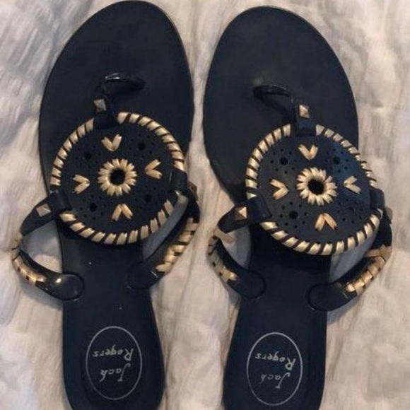 navy and gold jelly jack rogers - Picture 1 of 2